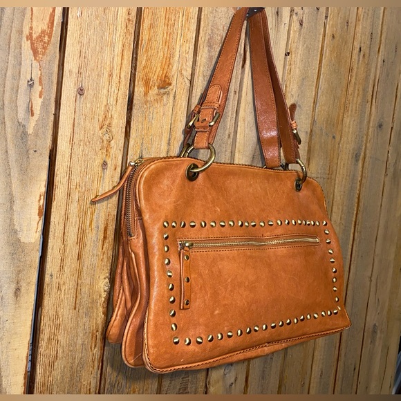 Sorial Tan Leather Satchel - Picture 2 of 9